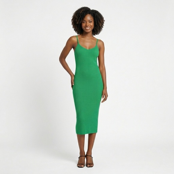 H&M Dresses & Skirts - H&M Ribbed Midi Dress - Green